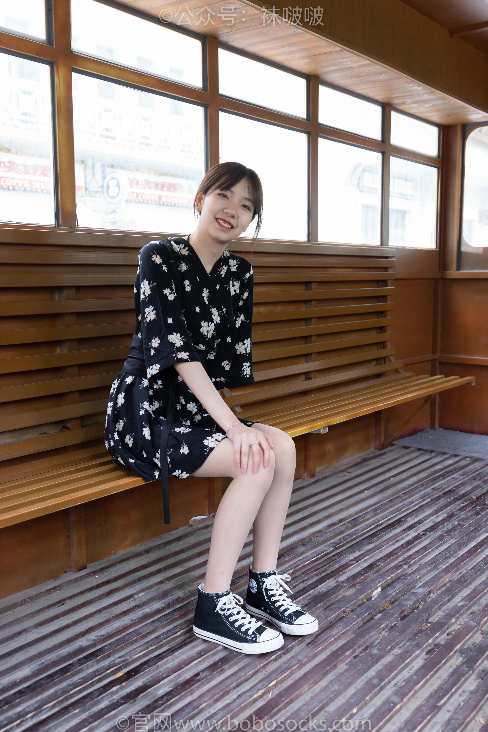 [BoBoSocks袜啵啵]NO.013 小甜豆-匡威帆布鞋、浅灰色短棉袜、肉丝 1
